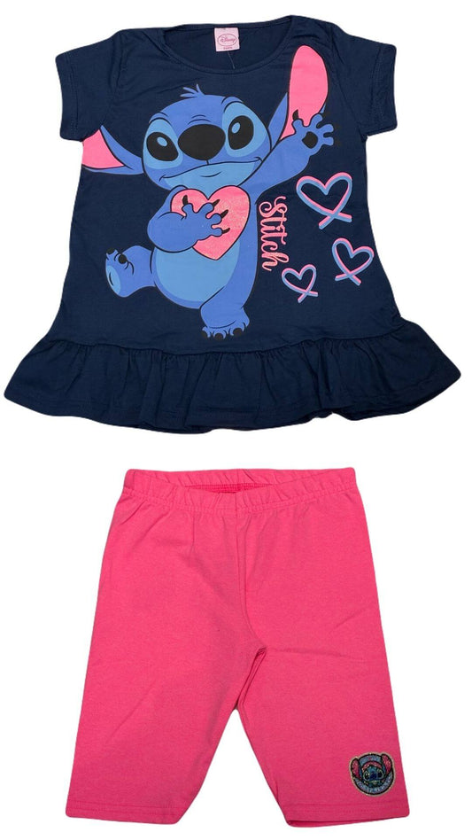 Conjunto Infantil Feminino Stitch - Tamanhos 2 e 8