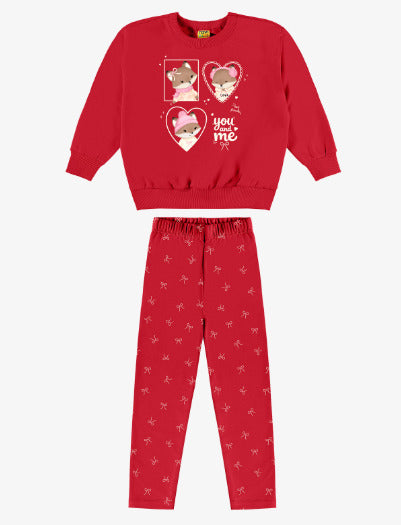 Conjunto Infantil Feminino blusão e legging - Meia Estação - Tamanhos do 1 ao 10