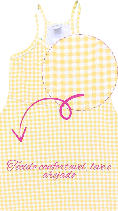 Vestido infantil Xadrez Amarelo - tamanho 1 - Rovitex