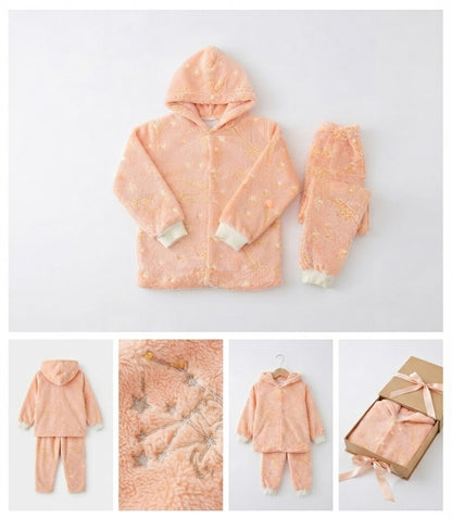 Conjunto de Pijama Feminino Fleece Mantinha de Bebê - Tamanhos do 4 ao 8