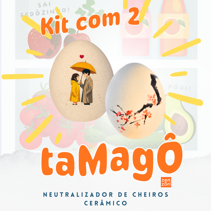 Tamagô, o Ovo Neutralizador Mineral de Ceramica com Feldspato Tira Cheiro, Desodorizador, Tira Odor