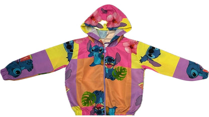 Jaqueta Corta Vento Infantil Feminina Stitch Frutas - Tamanhos 4, 6 e 10