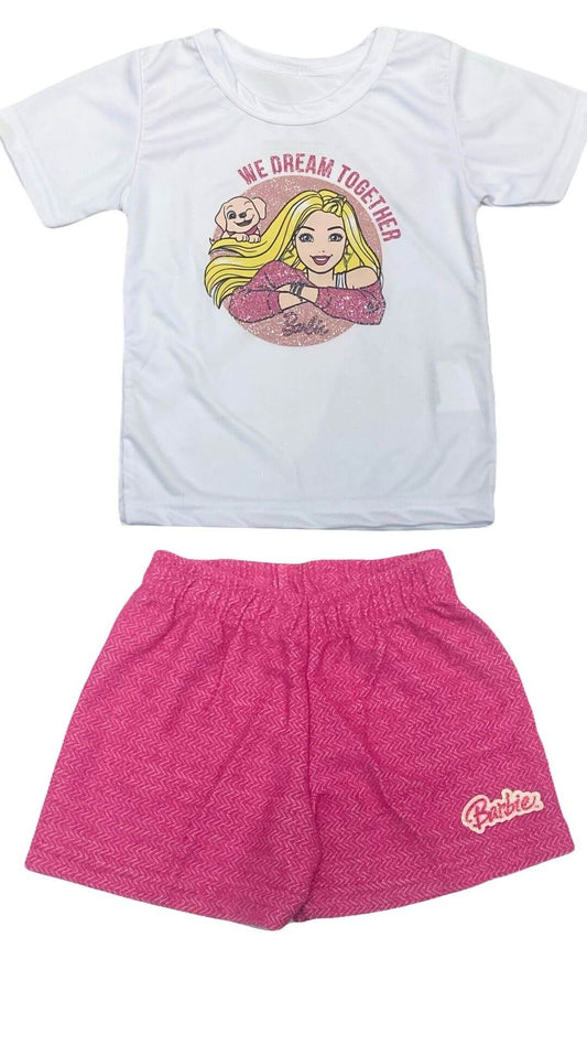 Conjunto Infantil Feminino Barbie - Tamanho 1