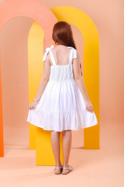 Vestido Festividades Branco Pipoquinha - Tamanho do 4 ao 10