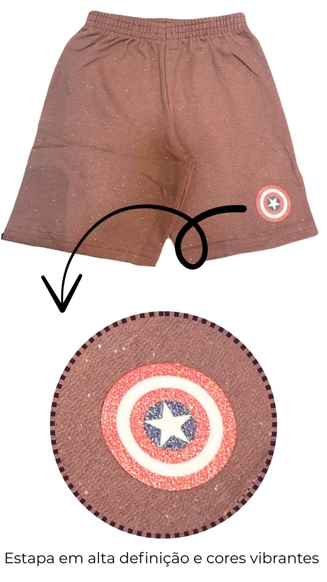 Conjunto Infantil Masculino Capitão América - Tamanhos 4 e 6