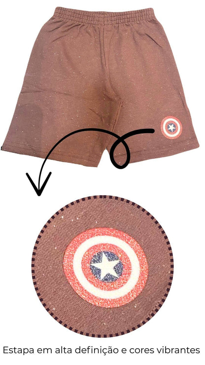 Conjunto Infantil Masculino Capitão América - Tamanhos 4 e 6