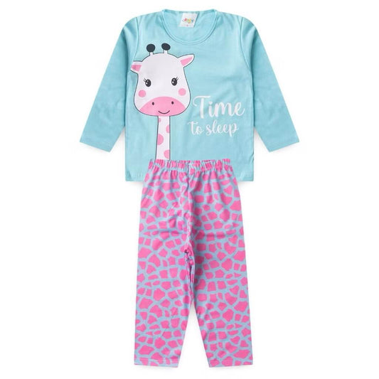 Conjunto de Pijama Feminino manga longa Minimi - Tamanhos do 2 ao 10