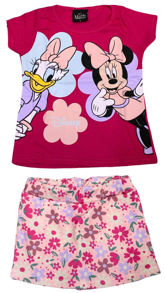 Conjunto Infantil Feminino Minnie e Margarida - Tamanhos 4 e 8