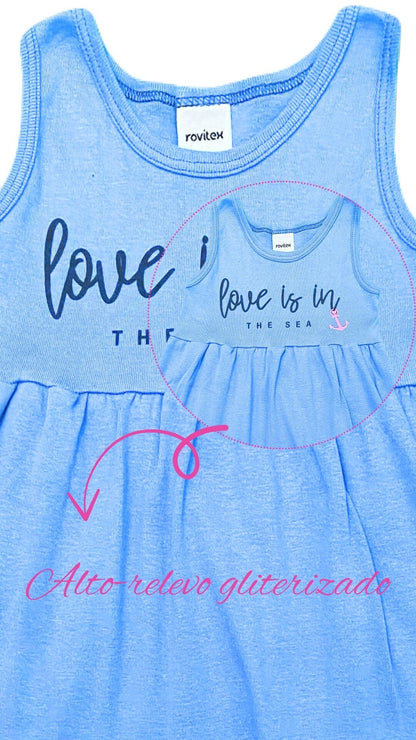 Vestido infantil Amor no mar - tamanho 1 - Rovitex