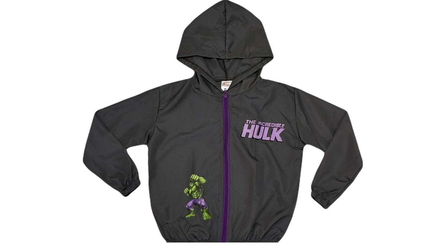 Jaqueta Corta Vento Infantil Masculino Hulk - Tamanhos 4 e 12