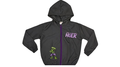 Jaqueta Corta Vento Infantil Masculino Hulk - Tamanhos 4 e 12