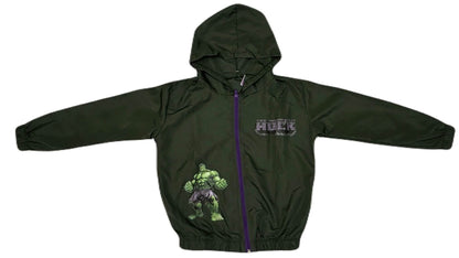 Jaqueta Corta Vento Infantil Masculino Hulk - Tamanhos 4 e 12