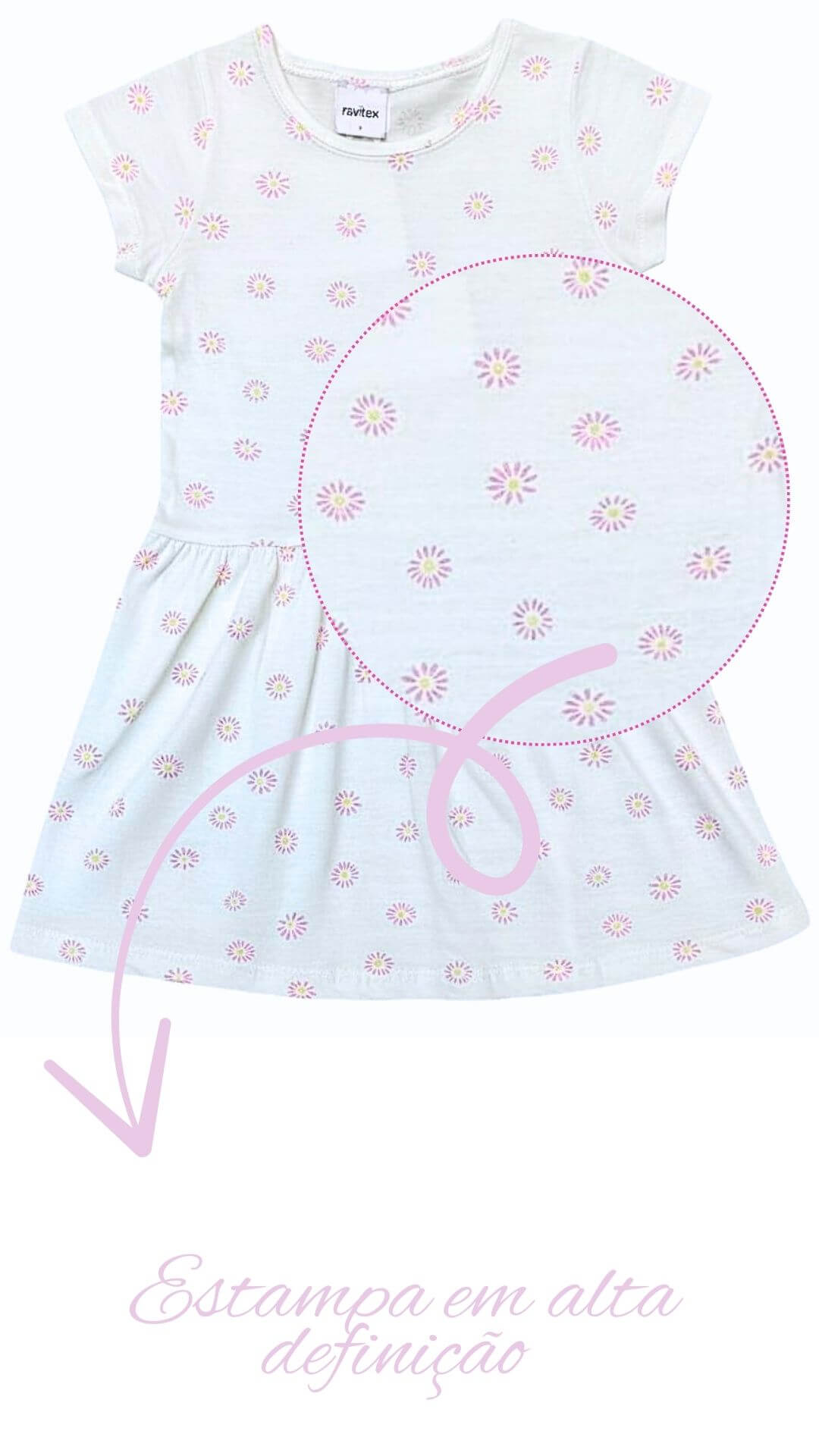 Vestido infantil Florzinha - tamanho 3 - Rovitex