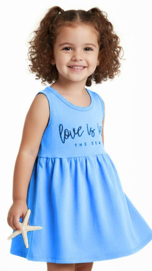 Vestido infantil Amor no mar - tamanho 1 - Rovitex