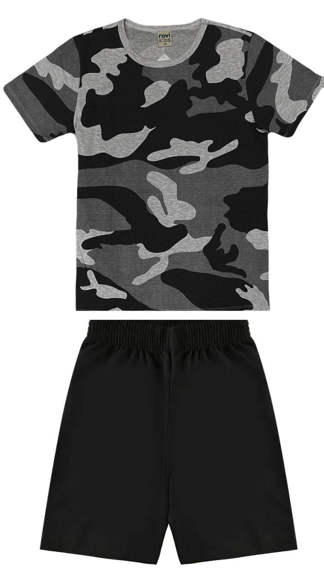Conjunto Masculino Infantil Camiseta + Bermuda - Tamanho 10