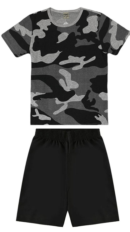 Conjunto Masculino Infantil Camiseta + Bermuda - Tamanho 10