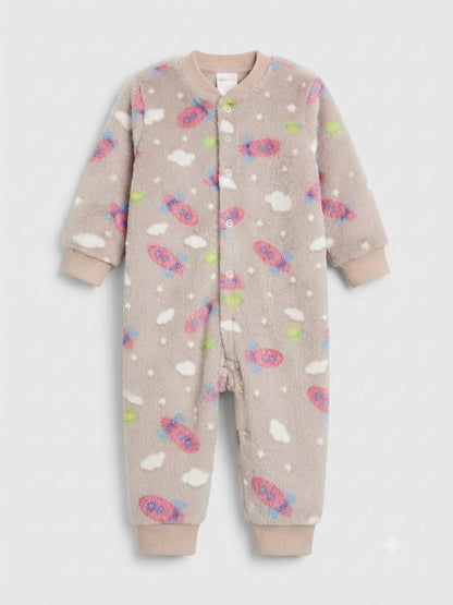 Macacão Pijama Masculino Fleece Mantinha de Bebê - Tamanhos do 1 ao 3