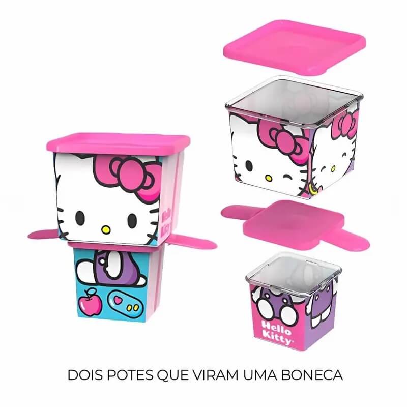 Pote Organizador Duplo Quadrado Hello Kitty