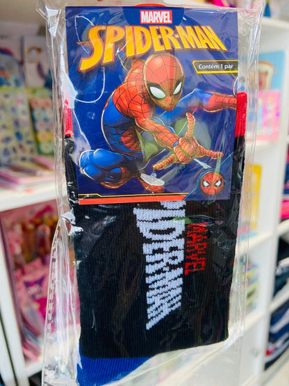 Meia cano médio Homem Aranha - Tamanhos do 4 ao 8