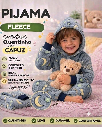 Conjunto de Pijama Masculino Fleece Mantinha de Bebê - Tamanhos do 4 ao 8