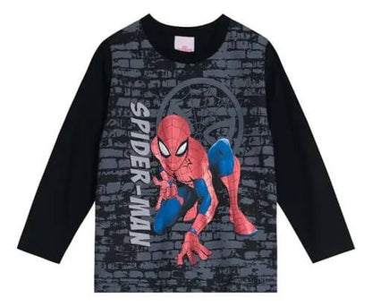 Camiseta manga longa Homem Aranha Brandili - Tamanhos do 4 ao 10