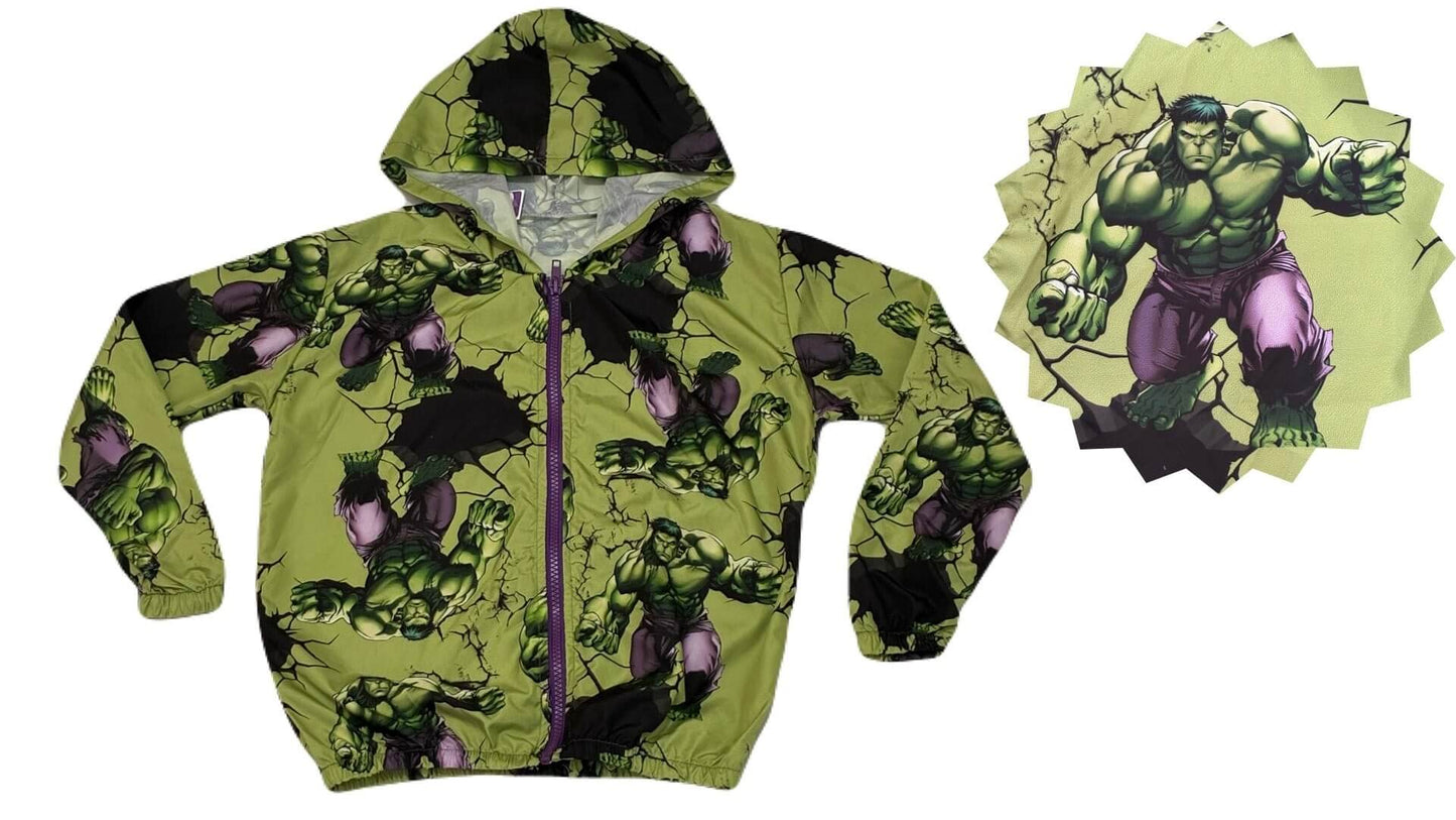 Jaqueta Corta Vento Infantil Masculino Hulk - Tamanho 8