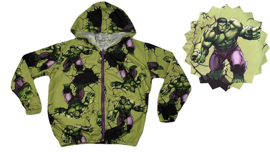 Jaqueta Corta Vento Infantil Masculino Hulk - Tamanho 8