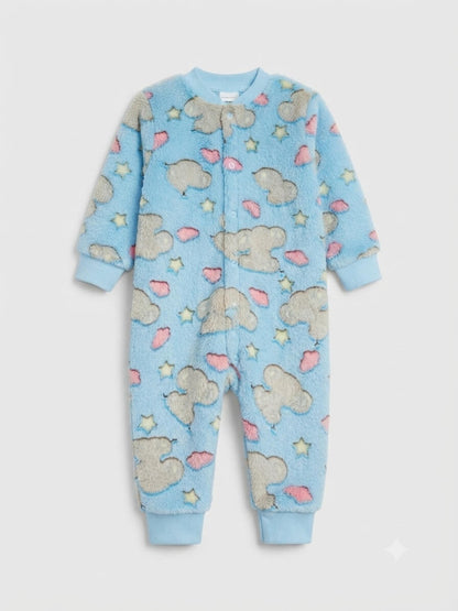 Macacão Pijama Masculino Fleece Mantinha de Bebê - Tamanhos do 1 ao 3