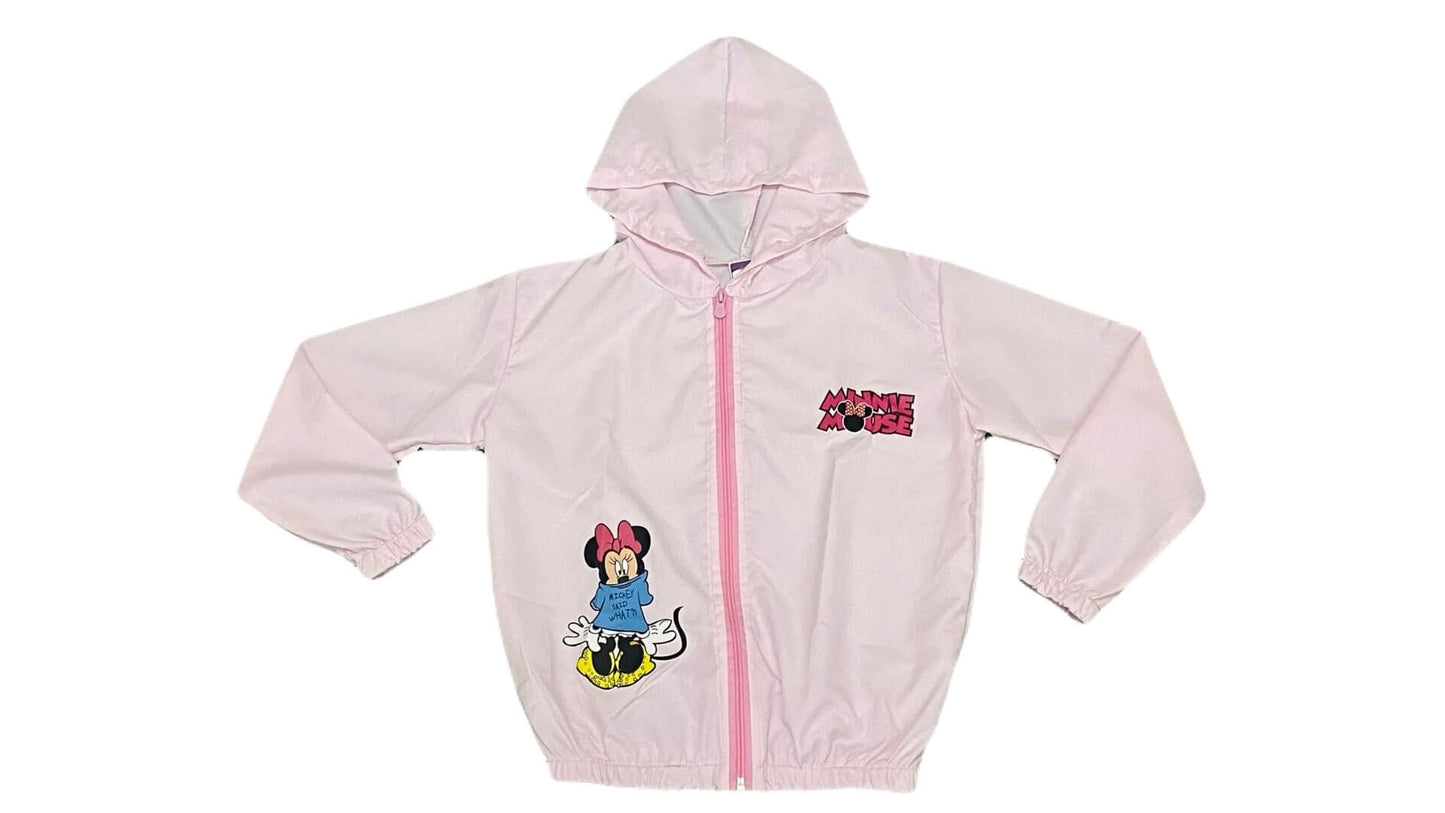 Jaqueta Corta Vento Infantil Feminina Minnie Rosa - Tamanhos 4 e 6