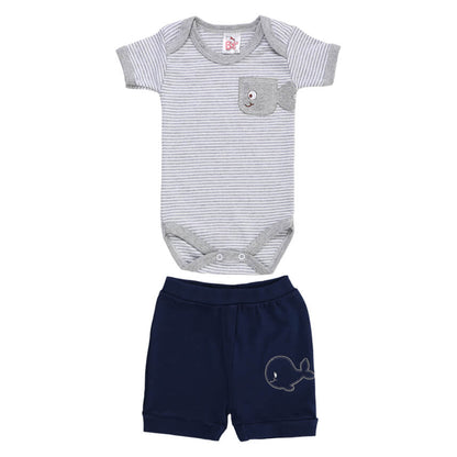 Conjunto Masculino de body bordado com shorts - Tamanho do P ao G