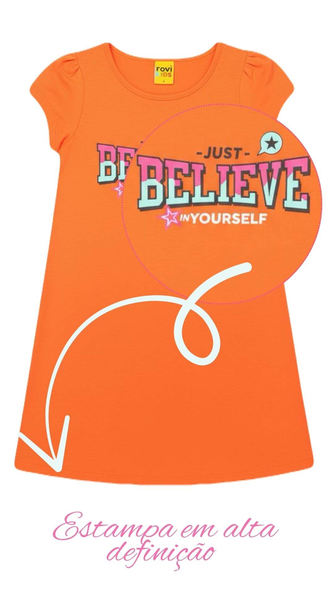 Vestido infantil Acredite - tamanho 4 - Rovitex