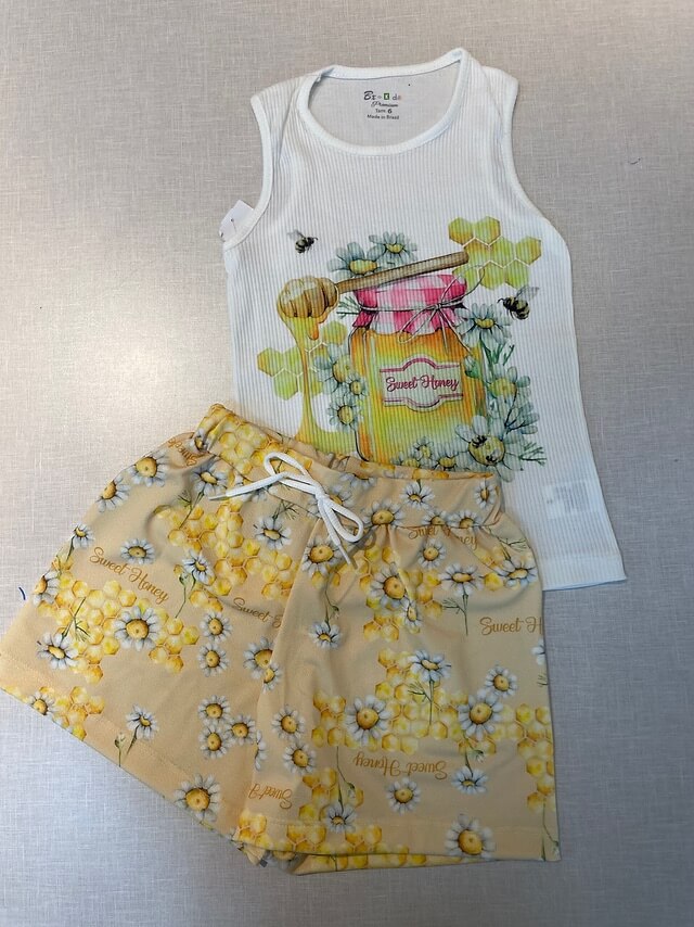 Conjunto Feminino Infantil com estampa sublimada - Tamanho do 2 ao 12
