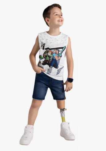 Camiseta Regata Minecraft 3D - Tamanhos 6 ao 14 - Brandili
