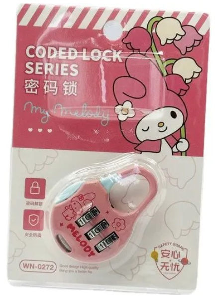 Mini cadeado com senha Turma Hello Kitty