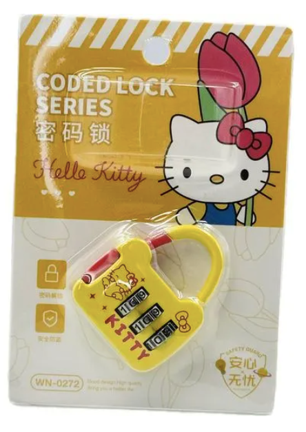 Mini cadeado com senha Turma Hello Kitty