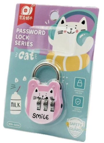 Mini cadeado com senha Cats