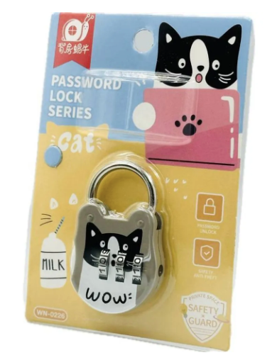 Mini cadeado com senha Cats