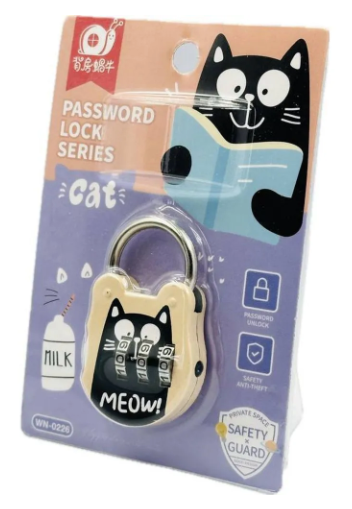 Mini cadeado com senha Cats