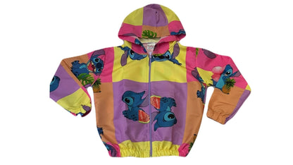 Jaqueta Corta Vento Infantil Feminina Stitch Frutas - Tamanhos 4, 6 e 10