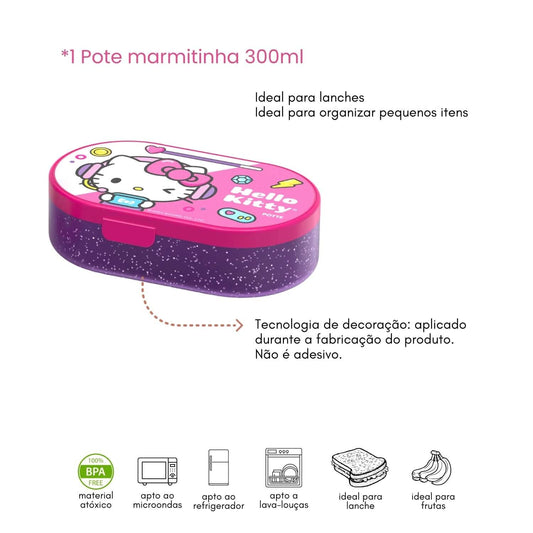 Pote Organizador Roxo com Glitter Hello Kitty