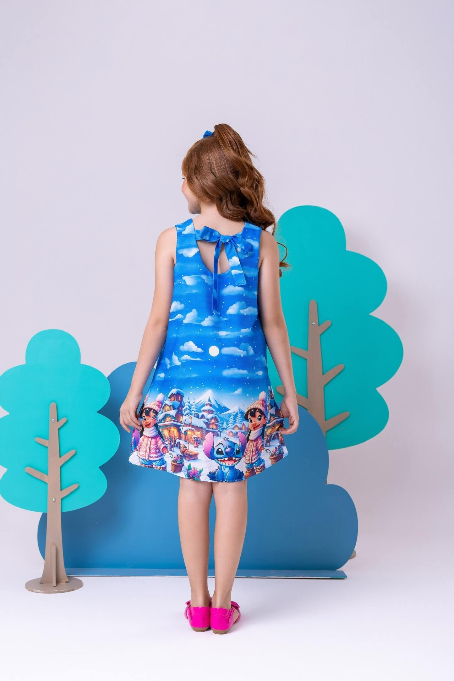 Vestido Lilo & Stitch Azul - Tamanho do 2 ao 10