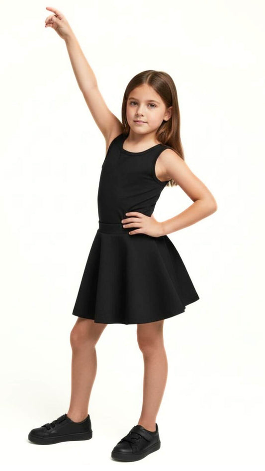 Conjunto infantil Feminino Regata preta + Saia - tamanho 8 - Rovitex