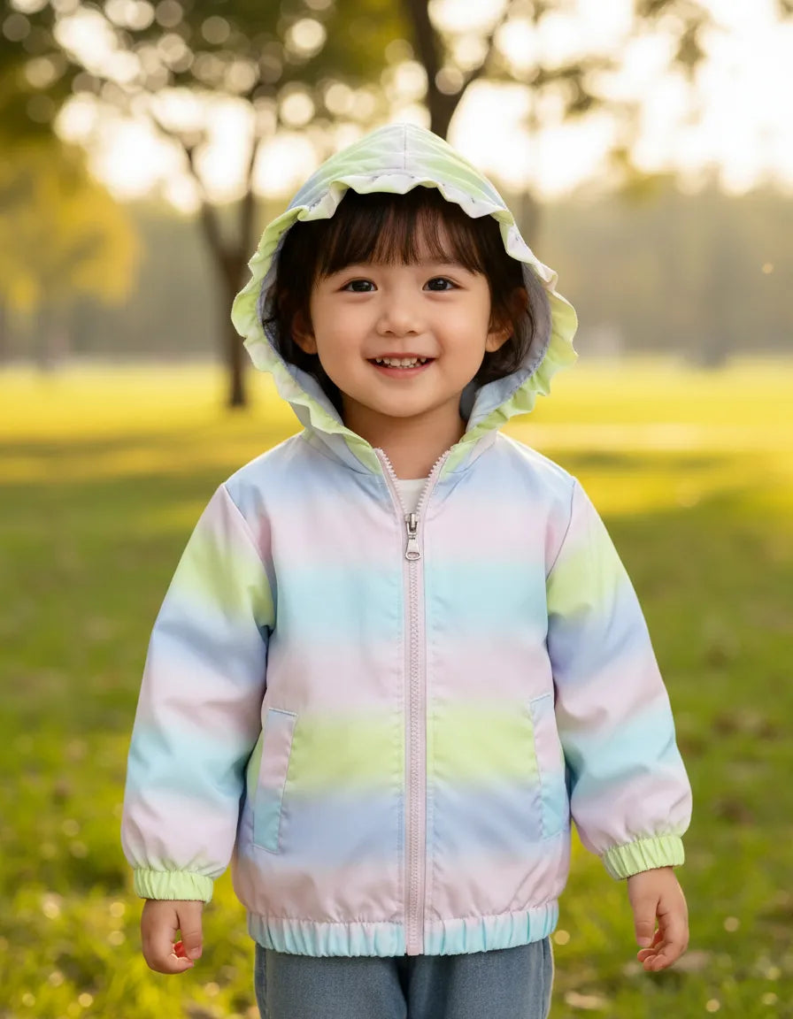 Corta-vento Infantil c/ Asas Capuz Forro e Resistente a água