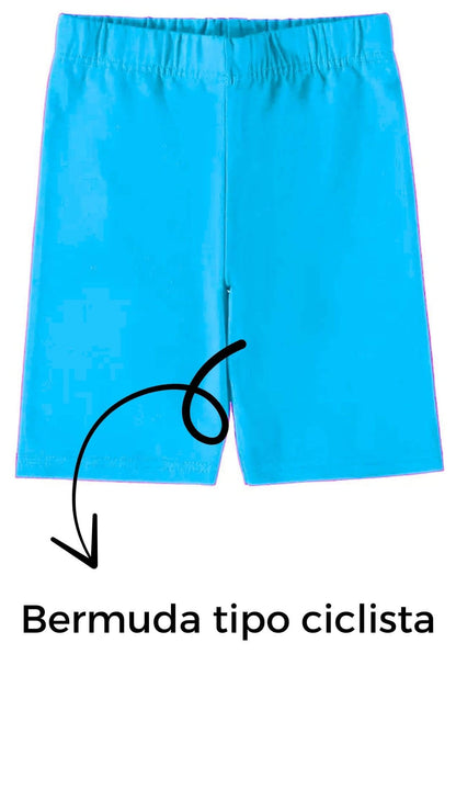 Conjunto infantil Feminino Regata Preta + Bermuda Ciclista - tamanho 4 - Rovitex