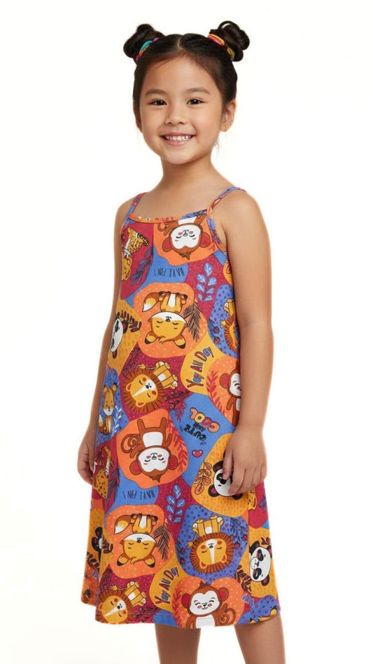 Vestido infantil Animais - tamanho 6 - Rovitex