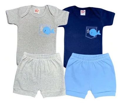Conjunto Masculino de body bordado com shorts - Tamanho do P ao G