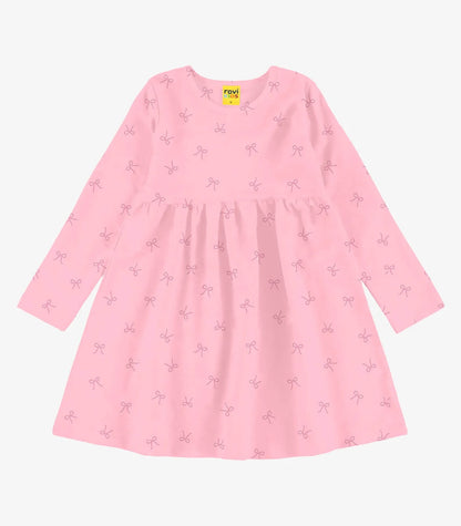 Vestido Infantil Feminino manga longa - Meia Estação - Tamanhos do 1 ao 10