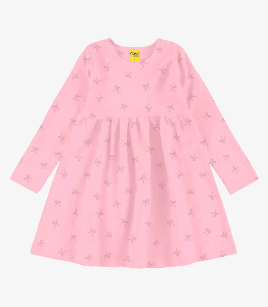 Vestido Infantil Feminino manga longa - Meia Estação - Tamanhos do 1 ao 10