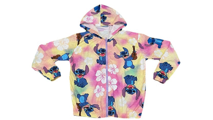 Jaqueta Corta Vento Infantil Feminina Stitch Tropical - Tamanhos 6 e 12
