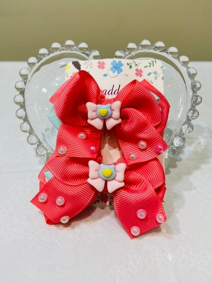kit de 2 laços com pérolas
